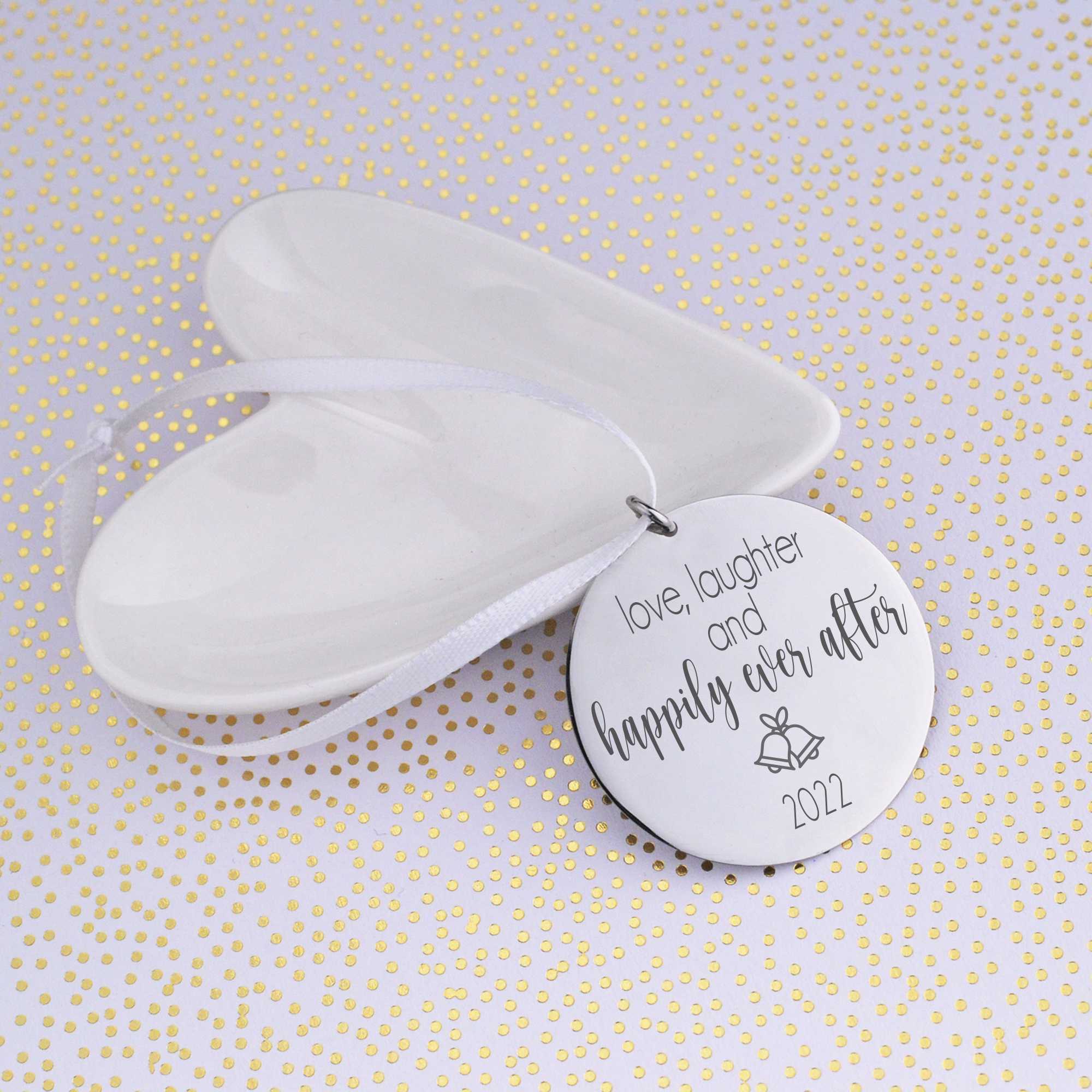 Love, Laughter, Happily Ever After - Ornament for Newlyweds