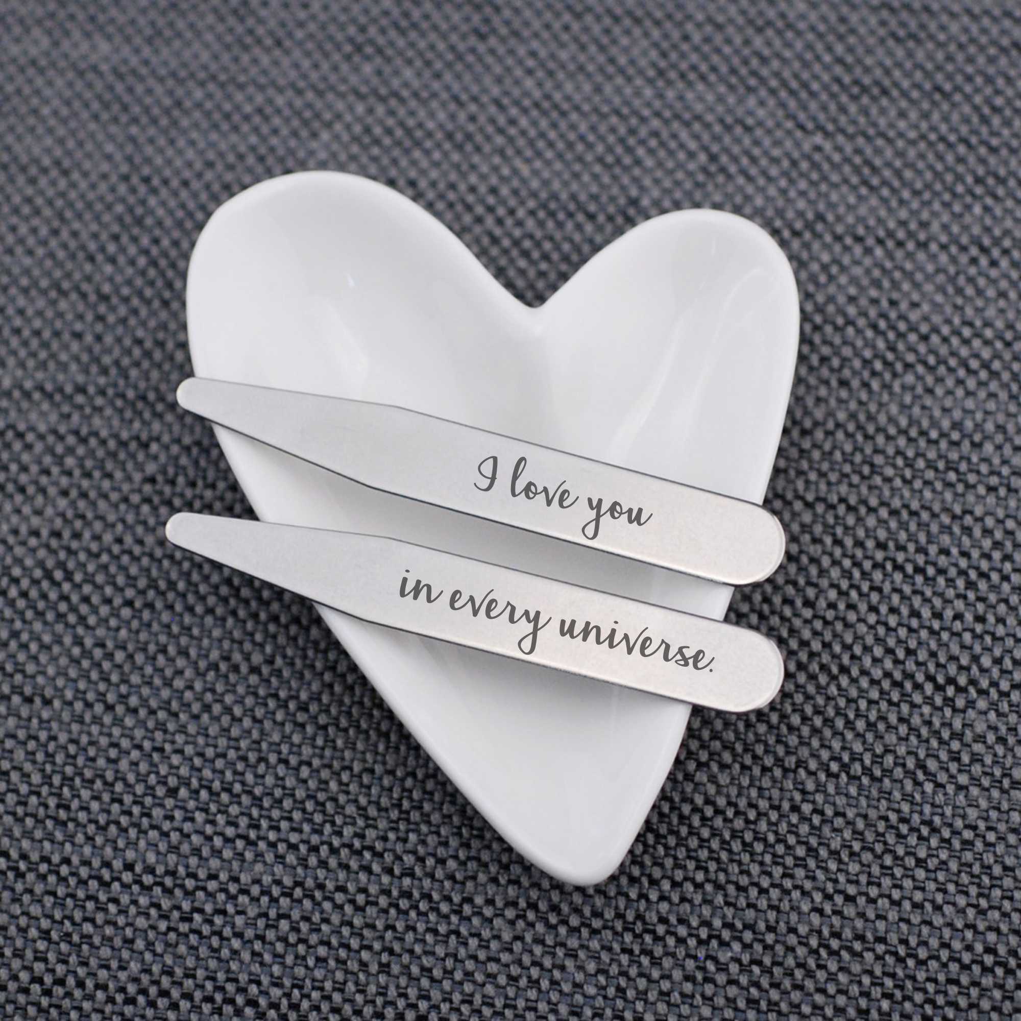 Anniversary Collar Stays - I Love You In Every Universe – Collar Stays – Love, Georgie