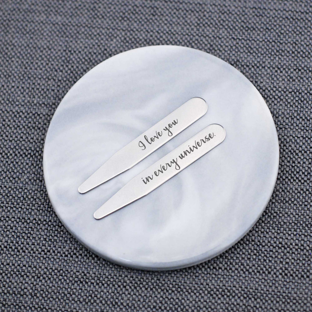 Anniversary Collar Stays - I Love You In Every Universe – Collar Stays – Love, Georgie