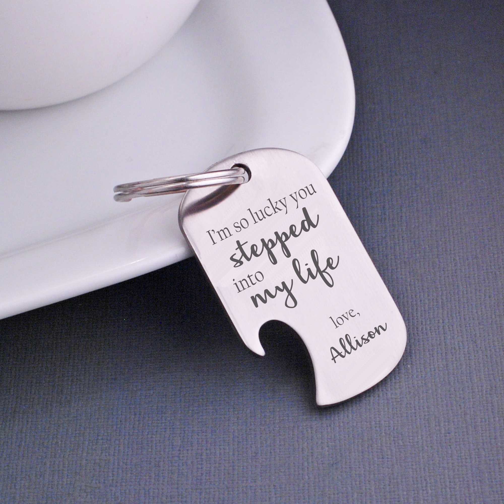 Gift for Stepdad - Engraved Keychain – Keychain – Love, Georgie