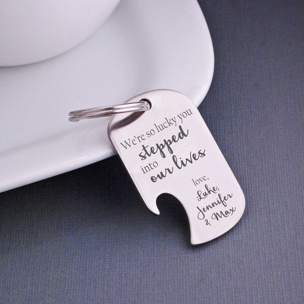 Gift for Stepdad - Engraved Keychain – Keychain – Love, Georgie