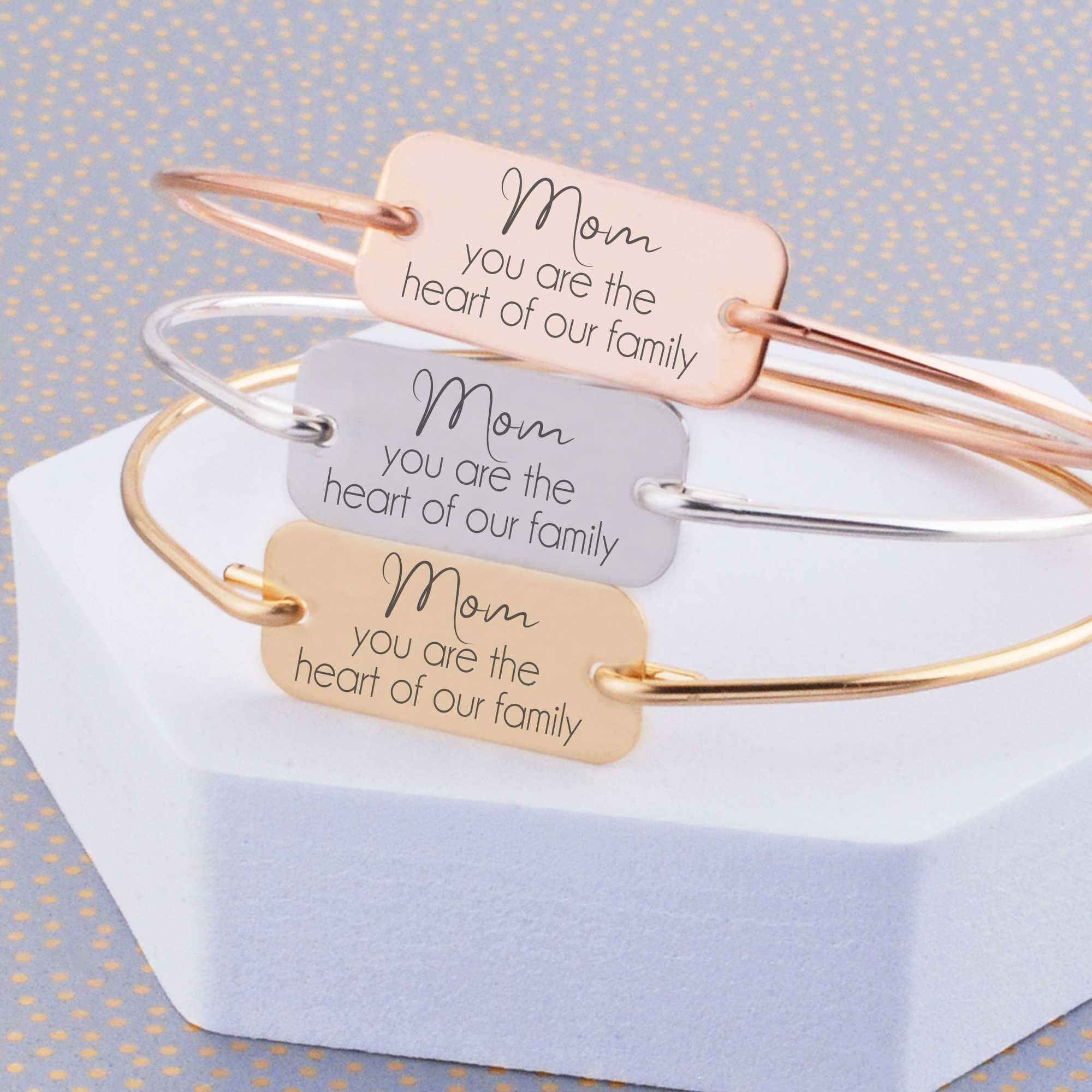 Bangle Bracelet for Mom - 'The Heart of our Family' – Bracelet – Love, Georgie