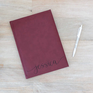 Vegan Leather Journal with Name