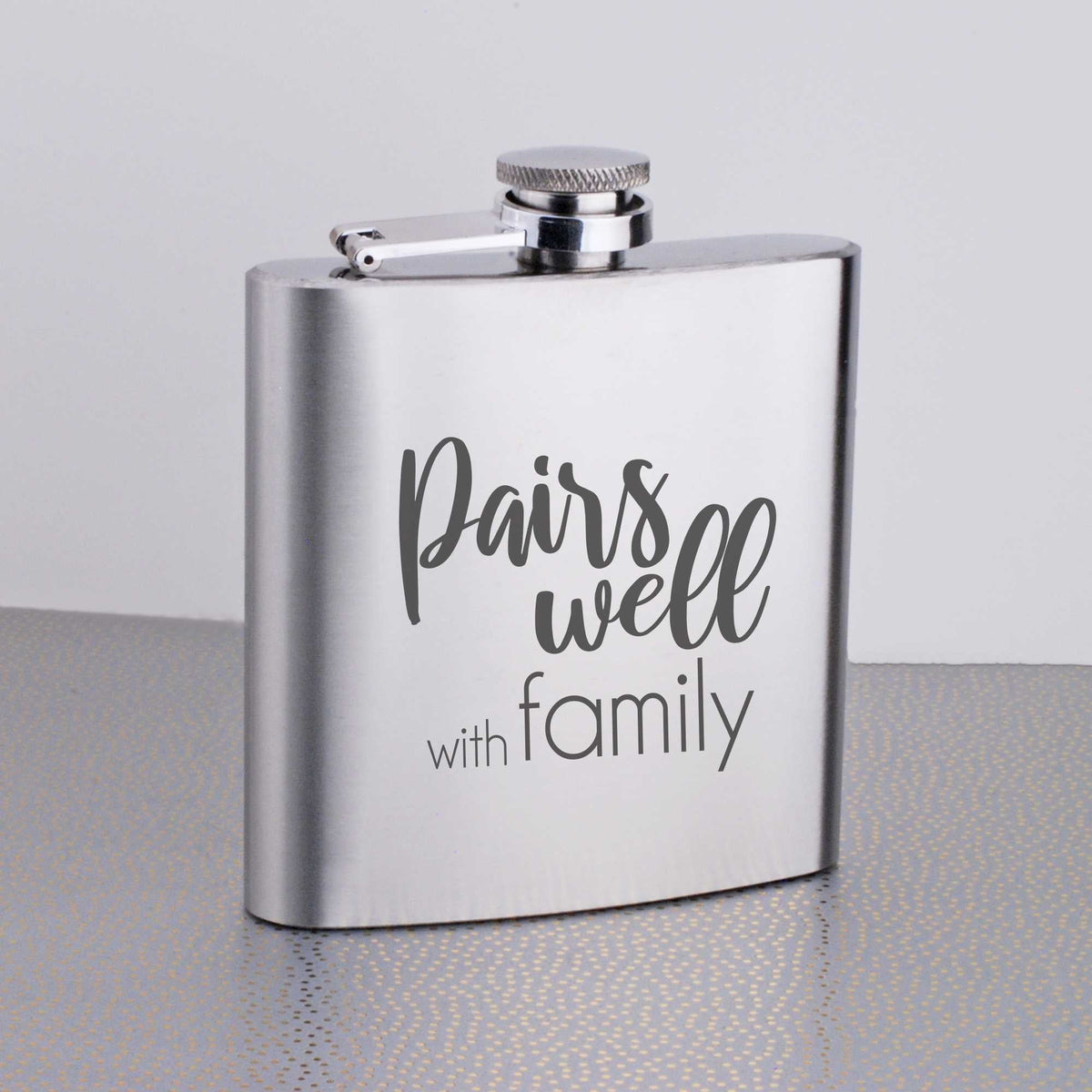 Steel Flask - 'Pairs Well with Family' – Flask – Love, Georgie