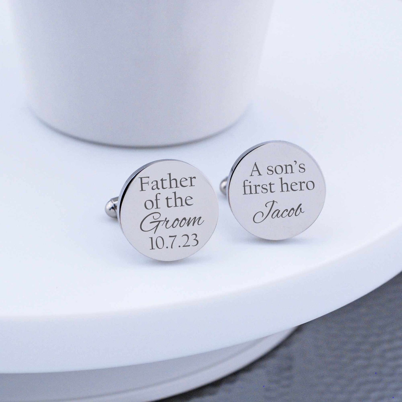 A Son's First Hero - Father of the Groom Cufflinks