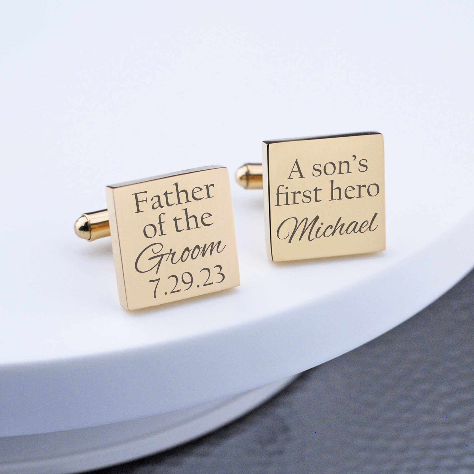 A Son's First Hero - Father of the Groom Cufflinks