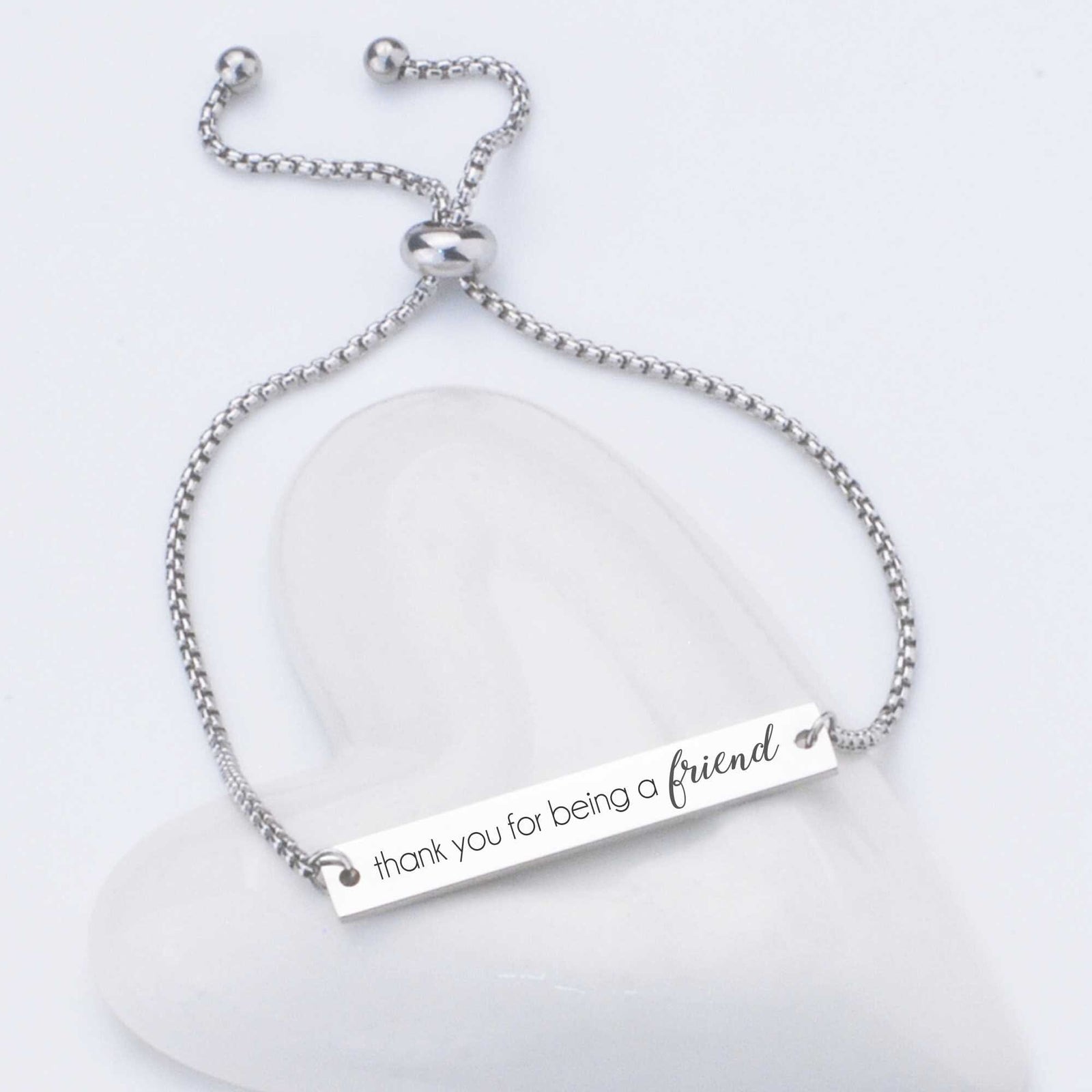 Thank You for Being a Friend Adjustable Bracelet – Bracelet – Love, Georgie