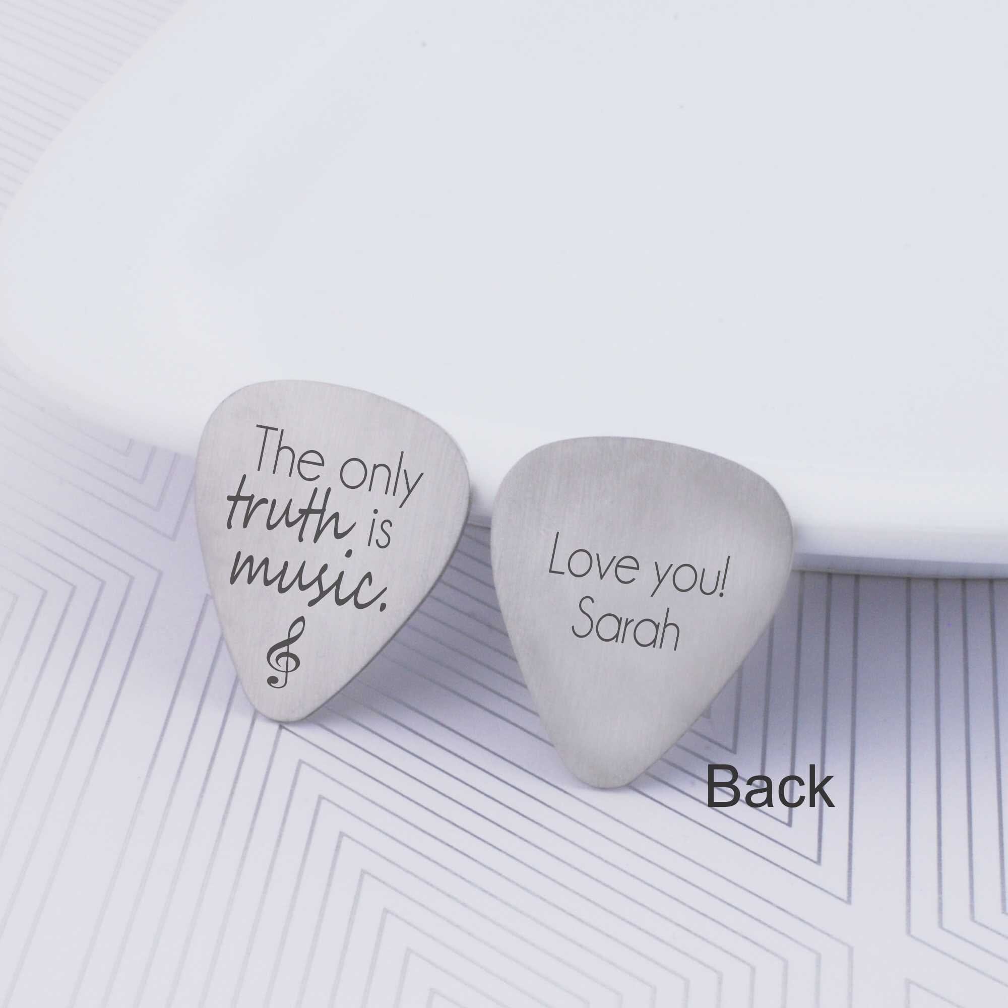 Engraved Guitar Pick - 'The only truth is music' – Guitar Pick – Love Georgie