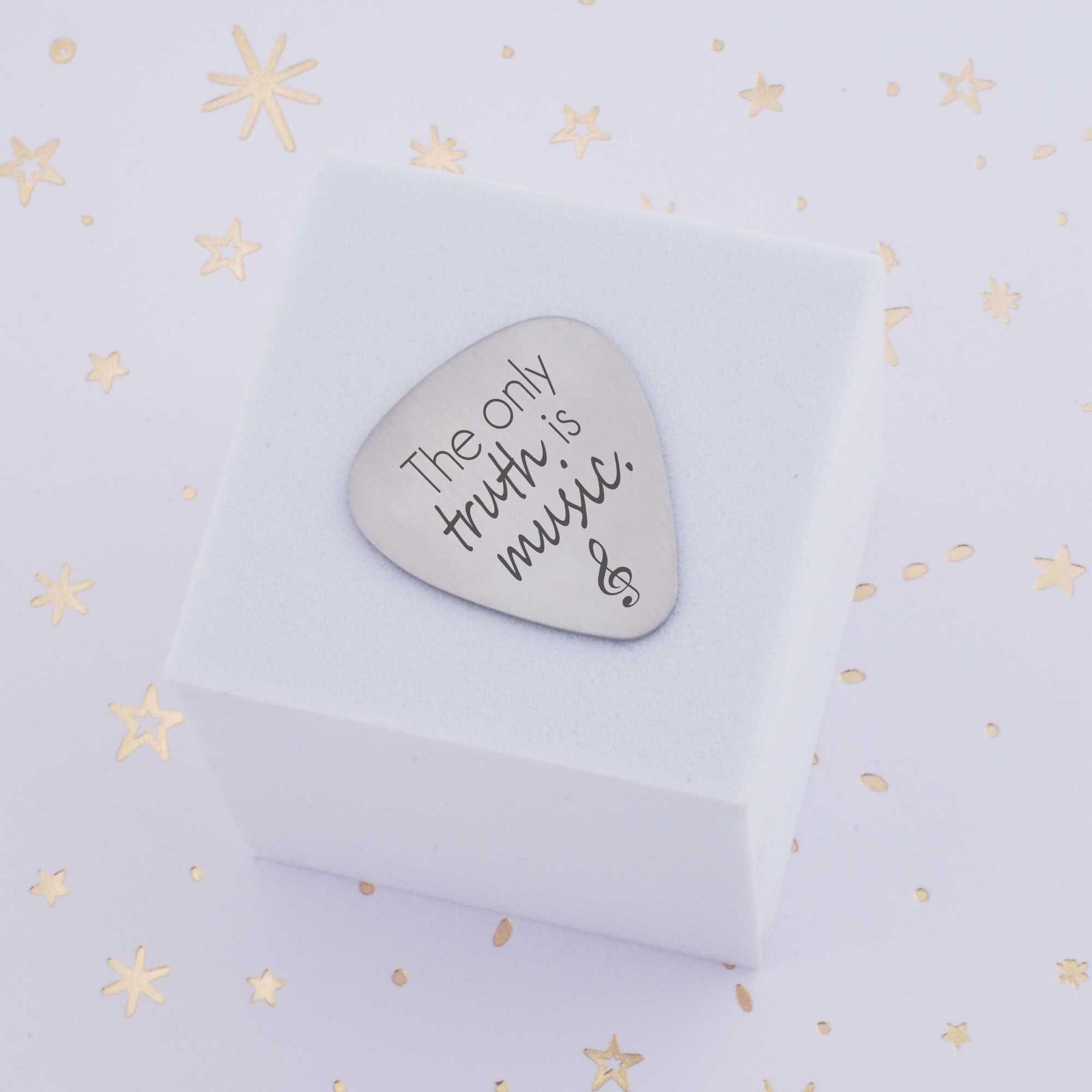 Engraved Guitar Pick - 'The only truth is music' – Guitar Pick – Love Georgie