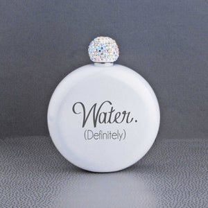 Water. (Definitely)' - Women's Round Glitter Flask – Flask – Love, Georgie