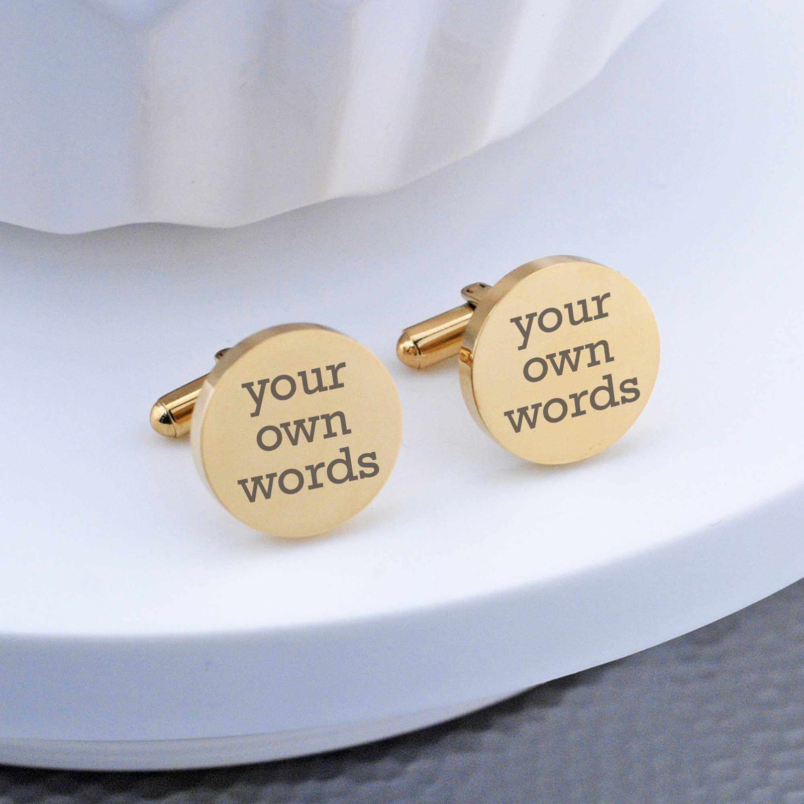 Cufflinks Engraved with Your Own Words