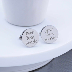 Cufflinks Engraved with Your Own Words