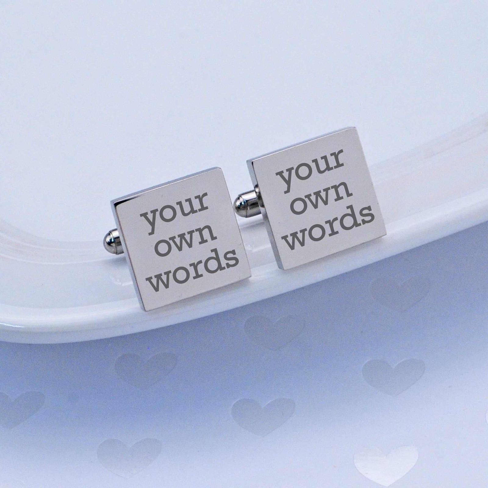 Cufflinks Engraved with Your Own Words
