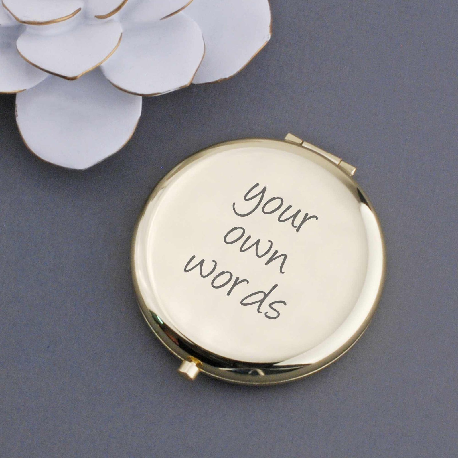 Compact Mirror Engraved with Your Own Words