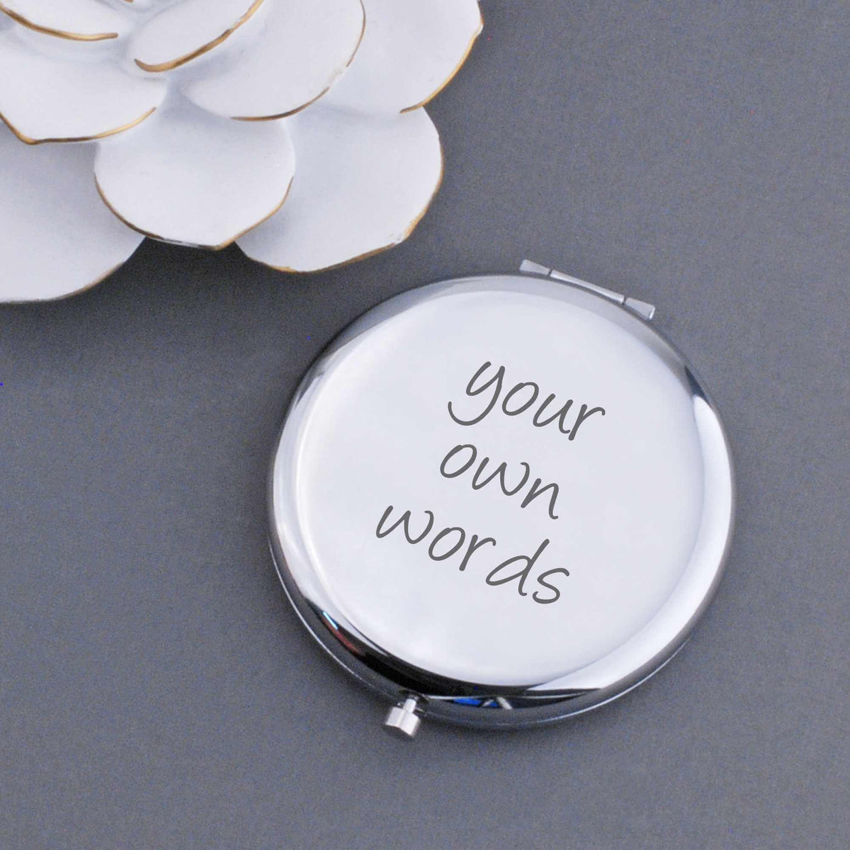 Compact Mirror Engraved with Your Own Words