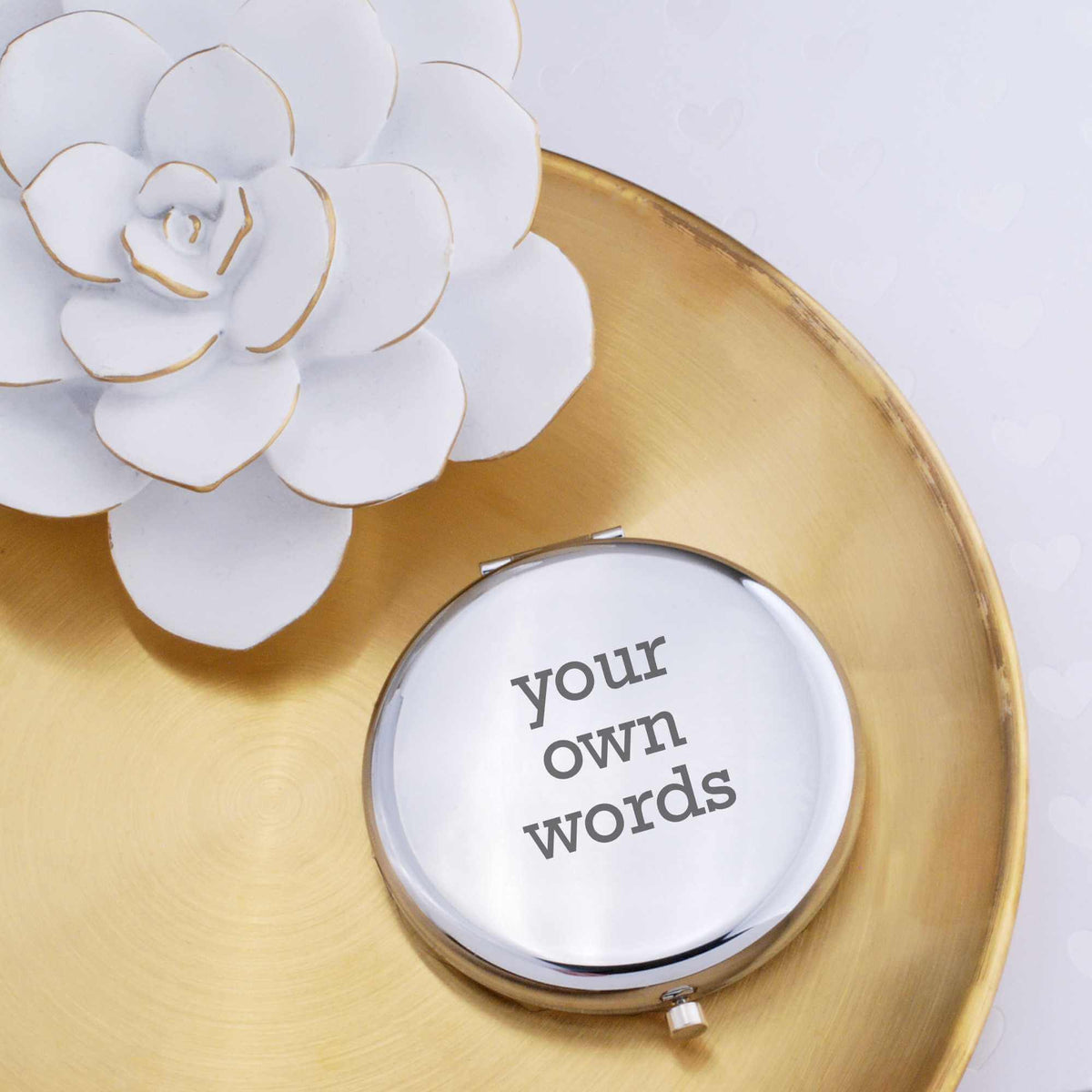 Compact Mirror Engraved with Your Own Words